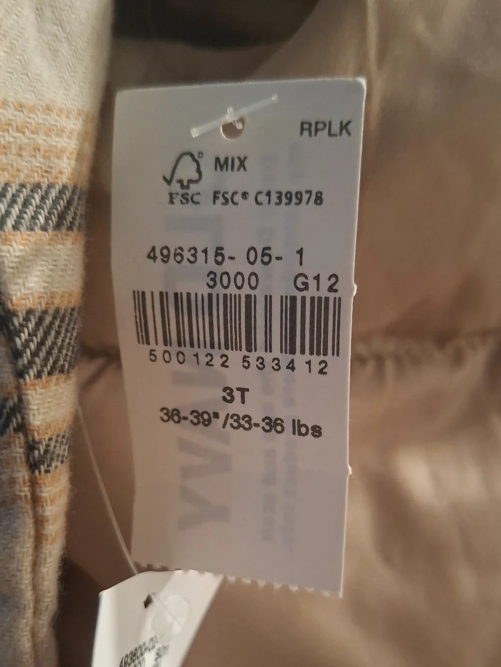Old Navy 3T Puffer Vest with Plaid Shirt